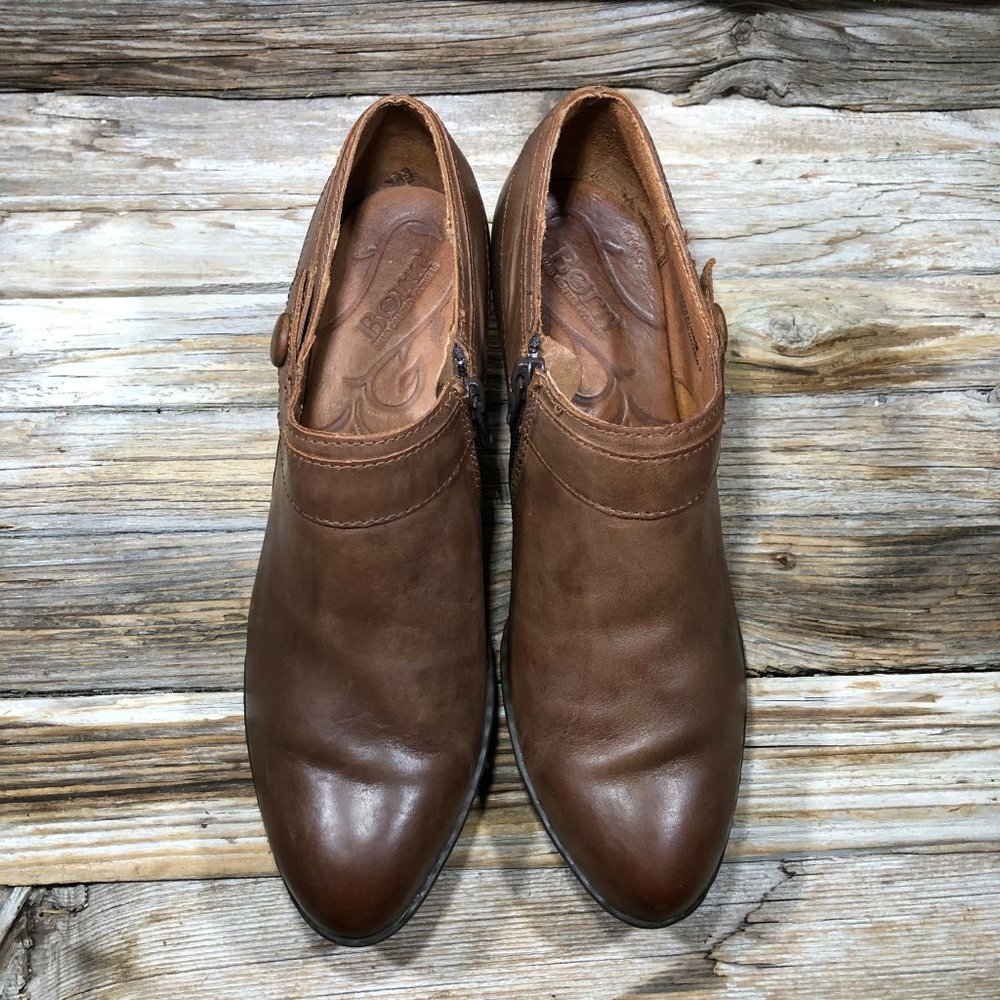 BOC Calixta Brown Leather Ankle Booties Women US 8.5, EU 40 - Picture 4 of 12
